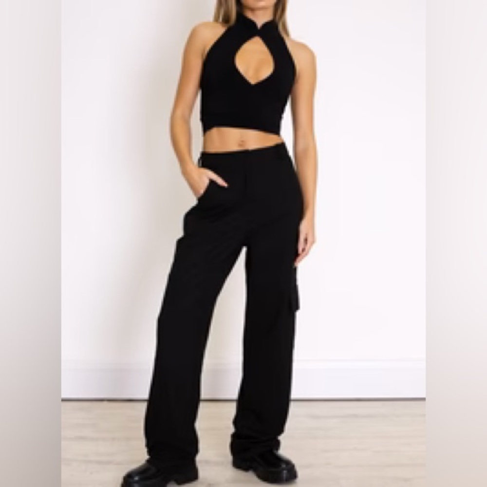 AYM Devon Multi-way Halterneck Top, Midnight Black